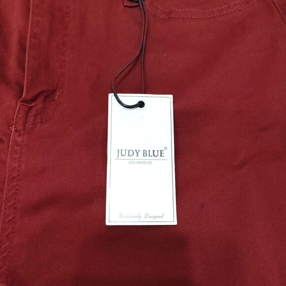 Judy Blue Los Angeles Skinny Fit High Waist Jeans 11/30 Wine Red 98% Cotton NWT - Picture 5 of 12